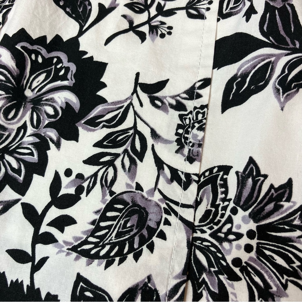 TALBOTS 100% Cotton Black & White Floral A-Line Skirt Sz 4 📦DISCOUNTED SHIPPING - Picture 9 of 13